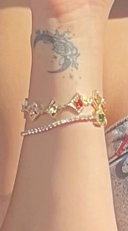Colorful squared diamond bracelet