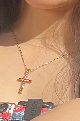 Colorful cross necklace