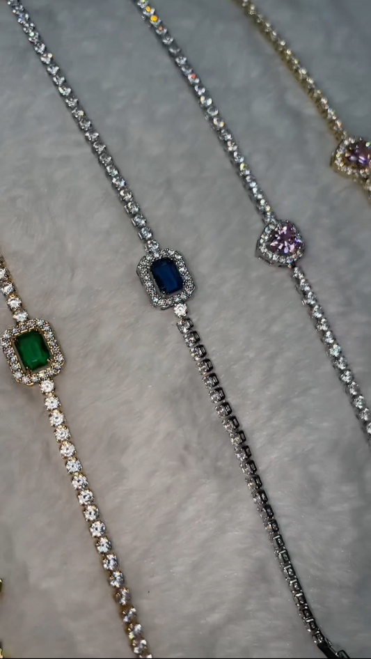 Blue diamond tennis bracelet
